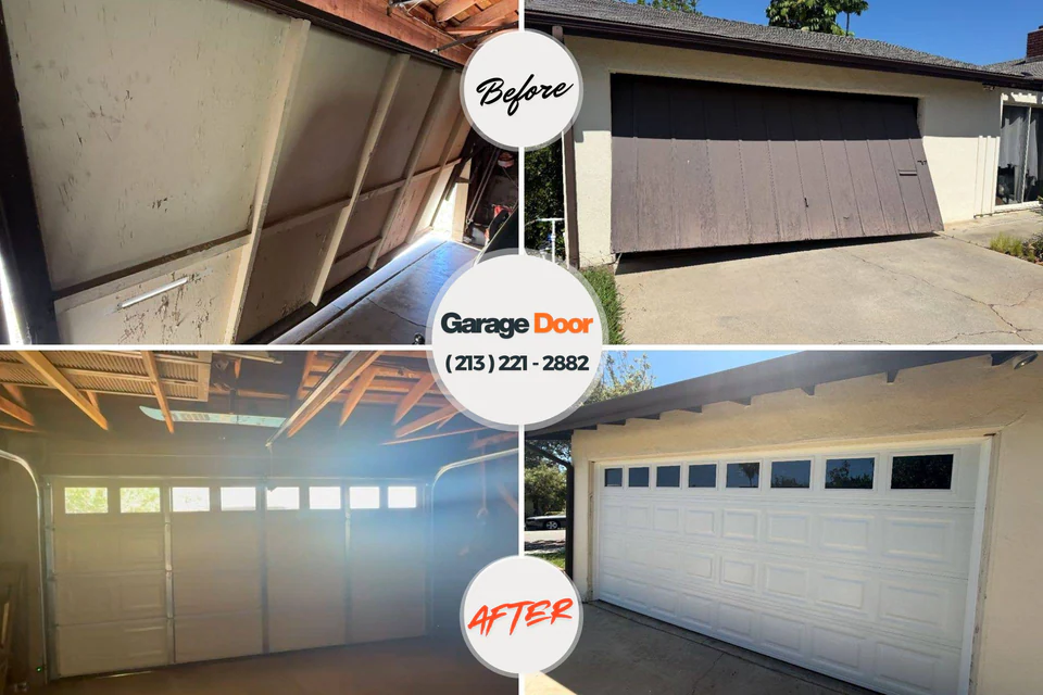 Before and after: garage door repair 60053